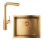 Grohe K700U rustfri stlvask inkl. Grohe Essence New kkkenarmatur m/udtrk - Brstet cool sunrise