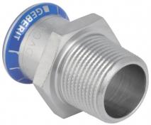 Geberit Mapress rustfri overgang - 12 mm x &frac12;" nippel