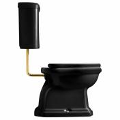 Lavabo Retro Low toilet med messing rr og S-ls - Blank Sort