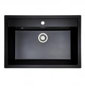 Lavabo Jupiter 80 komposit k�kkenvask - Sort m/krom afl�b