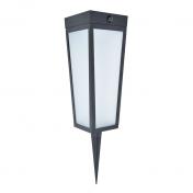 Lutec Dias Solar udendrslampe m/frostet glas, sensor og jordspyd - Sort