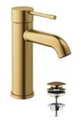 Grohe Essence New hndvaskarmatur m/push-open bundventil - Brstet cool sunrise