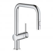 Grohe NEW Minta kkkenbatteri m/udtrk og U-tud - Krom