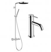 hansgrohe Pulsify S Puro 1jet & Tecturis komplet pakke til badevrelset - Krom