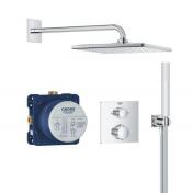 Grohe Quickfix Precision Cube 310 komplet brusesystem til indbygning - Krom