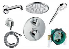 Hansgrohe Ecostat S komplet brusesystem til indbygning