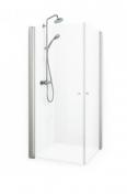 Casse Spirit Ret hjrne 80x80 cm - Klar glas/blank alu