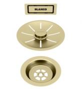 Blanco InFino strainer og firkantet overløbsskilt - Satin gold