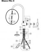 Blanco brusehoved Filo-S brstet rustfri stl med slange