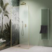 Str�mberg Walk-in 305 fast brusev�g 90 cm - Venstre - Klar glas/b�rstet messing