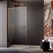 Str�mberg Walk-in 305 fast brusev�g 70 cm - Venstre - Klar glas/b�rstet kobber