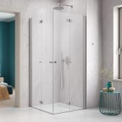 Str�mberg Noma 110 bruseniche m/folded�re - 80x80 cm - Klar glas/steel