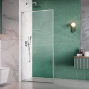 Str�mberg Walk-in 305 fast brusev�g 80 cm - Venstre - Klar glas/krom