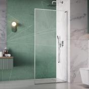 Str�mberg Walk-in 305 fast brusev�g 90 cm - H�jre - Klar glas/krom