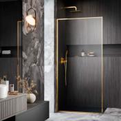 Str�mberg Walk-in 305 fast brusev�g 100 cm - Venstre - Klar glas/poleret messing