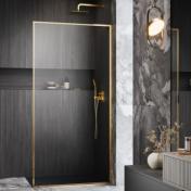 Str�mberg Walk-in 305 fast brusev�g 80 cm - H�jre - Klar glas/poleret messing