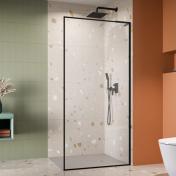 Str�mberg Walk-in 305 fast brusev�g 100 cm - H�jre - Klar glas/mat sort