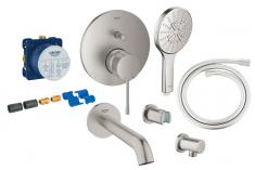 Grohe komplet indbygningspakke m/SmartActive til badekar - Supersteel