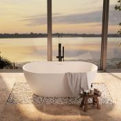 Str�mberg Riba fritst�ende badekar - 150 x 70 - Mat hvid