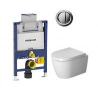 Duravit Me by Starck Compact Rimless m/wondergliss toiletpakke inkl. sde m/soft-close, lav cisterne og krom betjening