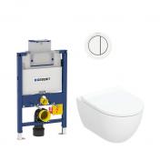 Geberit Acanto toiletpakke m/TurboFlush, sde, lav cisterne og hvid betjening