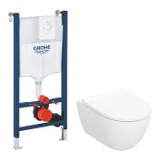 Geberit Acanto Rimless vghngt inkl. sde m/SoftClose, cisterne og betjening i hvid