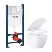 Grohe Euro kompakt Rimless toiletpakke inkl. sde m/soft-close, cisterne og krom betjening