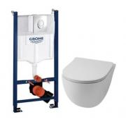 Lavabo File 2.0 RIMLESS Mat hvid toiletpakke inkl. sde m/soft-close, cisterne og krom betjening