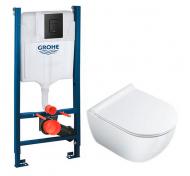 Catalano Sfera50 Newflush toiletpakke inkl. sde/soft-close, cisterne og sort betjening