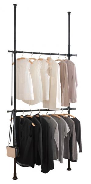 Wenko Hercules teleskopsystem til garderobe basic 75-120 cm - Sort