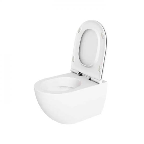 Lavabo Comoda rimless v&aelig;gh&aelig;ngt toilet inkl. EasyClean og s&aelig;de m/soft-close og quick release - Hvid