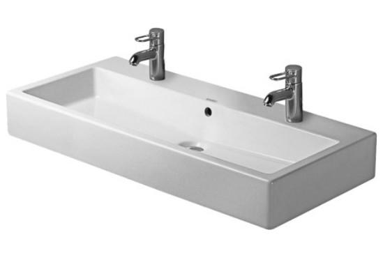 Duravit Vero 100 bowlevask op til væg - 2 hanehuller - Wondergliss