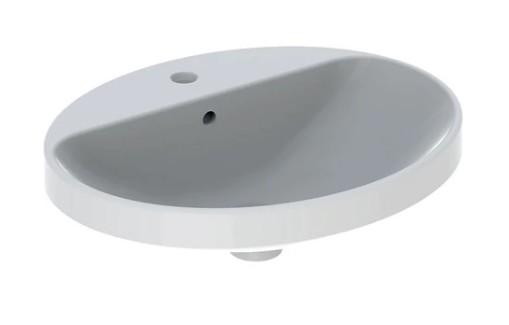 Geberit Variform 50 oval håndvask m/bagkant t/nedfældning - 1 hanehul