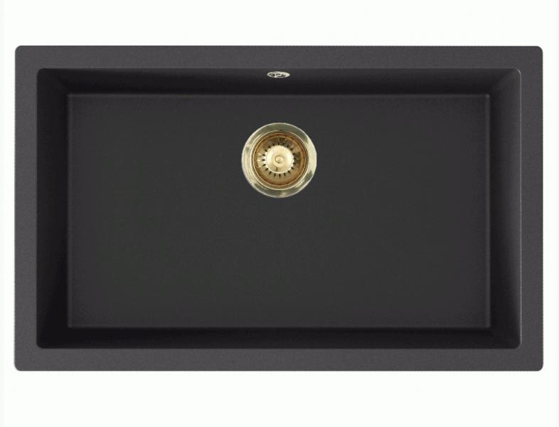 Lavabo Jupiter 80 kompositvask - Antracit-sort/messing Lavabo Jupiter 80 kompositvask - Antracit-sort/messing