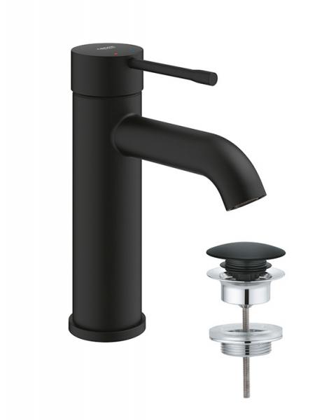 Grohe Essence New håndvaskarmatur m/push-open bundventil - Mat sort