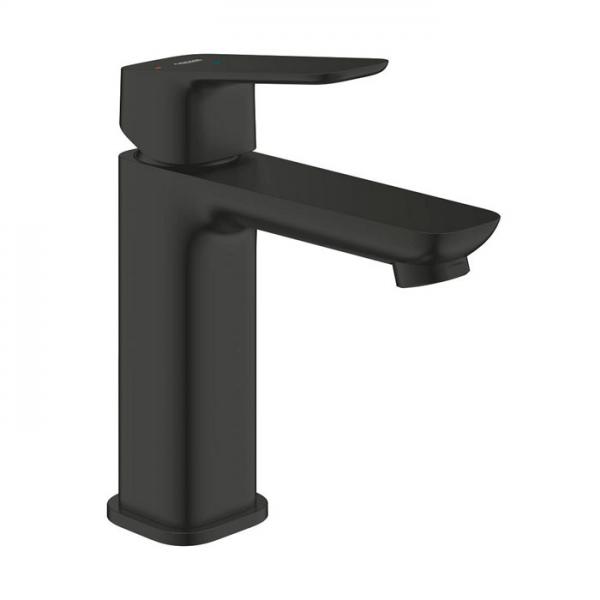 Grohe Cubeo M h&aring;ndvaskarmatur m/koldstart og push-open bundventil - Mat sort