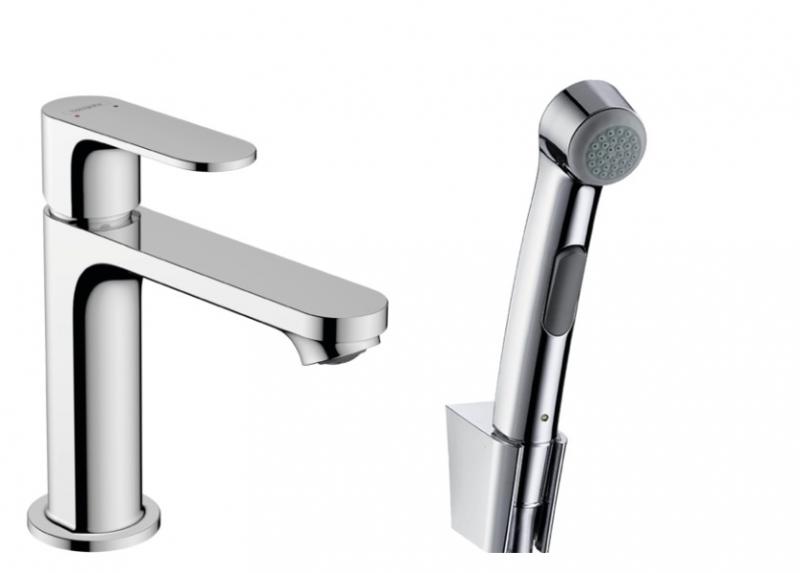 Hansgrohe Rebris S 110 håndvaskarmatur m/håndbruser u/bundventil - Krom