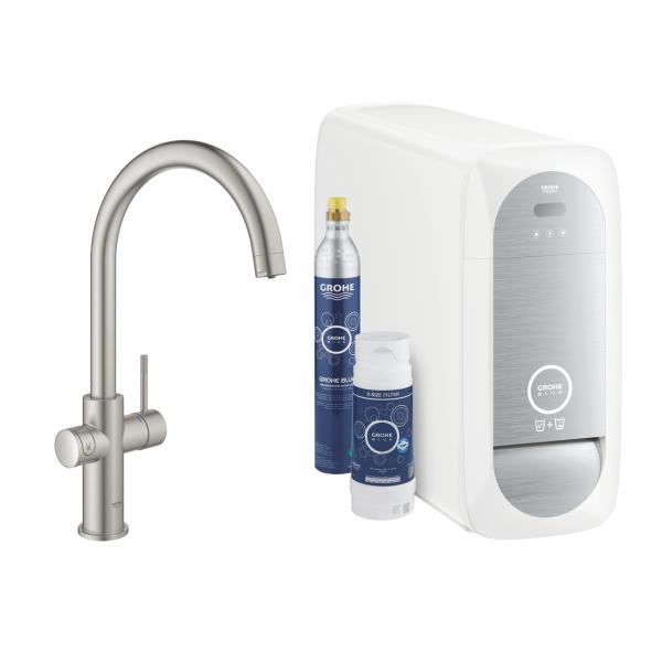 Grohe Blue Home k&oslash;kkenbatteri m/C-tud - Supersteel