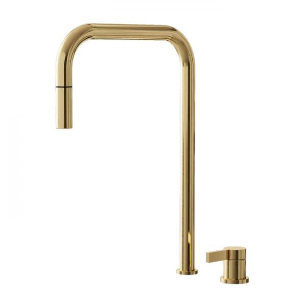 Lavabo Alkymist 788 RS Square køkkenarmatur m/udtræk - Børstet messing PVD Lavabo Alkymist 788 RS Square køkkenarmatur m/udtræk - Børstet messing PVD