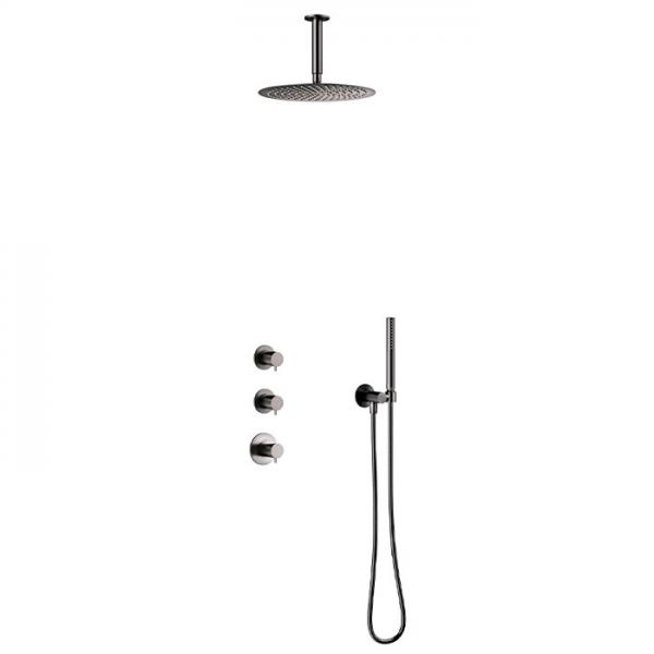 Damixa Iris XS 2 brusesystem til indbygning - Loft - B&oslash;rstet grafitgr&aring;