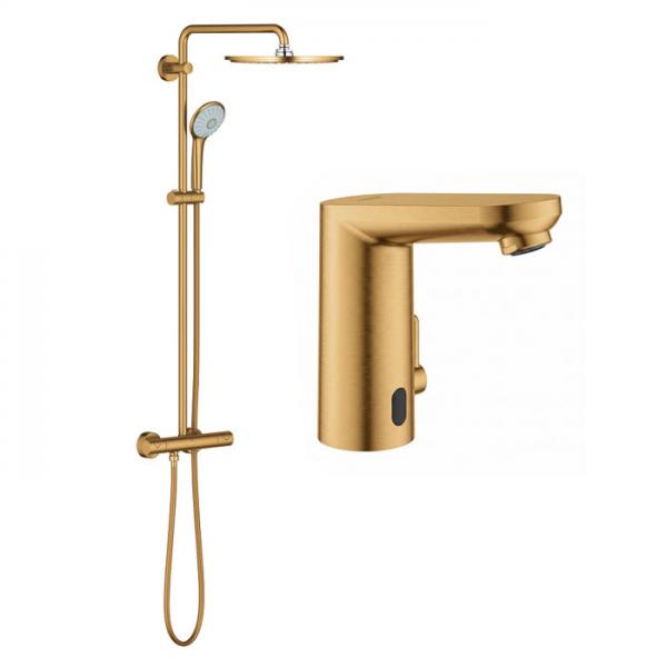 Grohe Eurosmart Cosmopolitan E & Euphoria XXL pakke til badev&aelig;relset - B&oslash;rstet Cool Sunrise