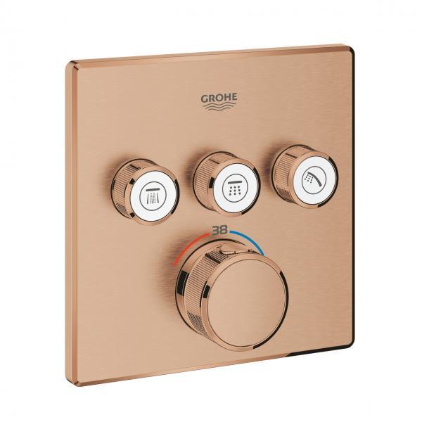 Outlet - Grohe SmartControl indbygningsarmatur med 3 udtag - Børstet warm sunset