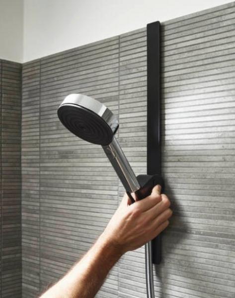 Hansgrohe WallStoris brusestang m/holder - Kan limes - Mat sort