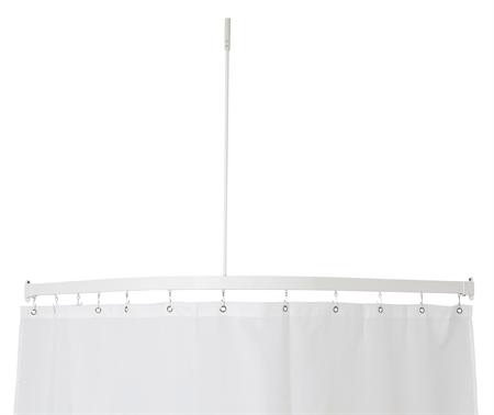 Van Der P Forhængsstang Profil5001 Flad skinne 15x33mm, 90x90cm m/loftstøtte - Hvid