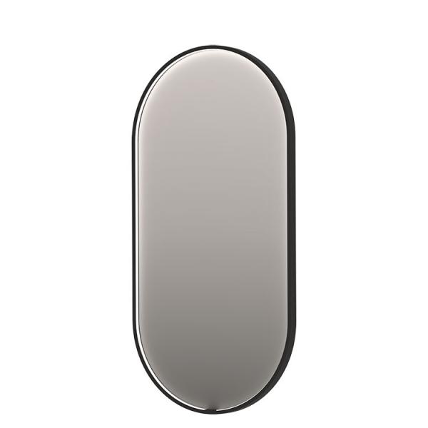Sanibell Ink SP28 ovalt spejl m/lys, varme og sensor 50 x 100 cm - Mat sort