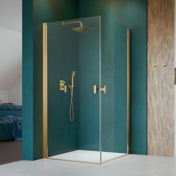 Str&oslash;mberg Noma 120 bruseniche - 80x80 cm - Klar glas/poleret messing