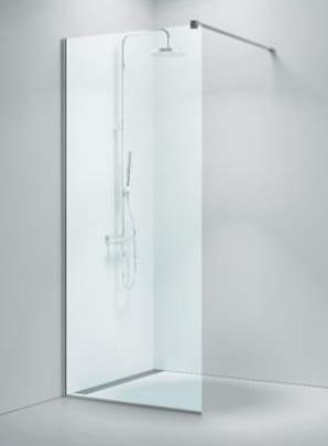 Strømberg Walk-In 205 fastvæg 8mm glas U profiler skræddersyet Strømberg Walk-In 205 fastvæg 8mm glas U profiler skræddersyet