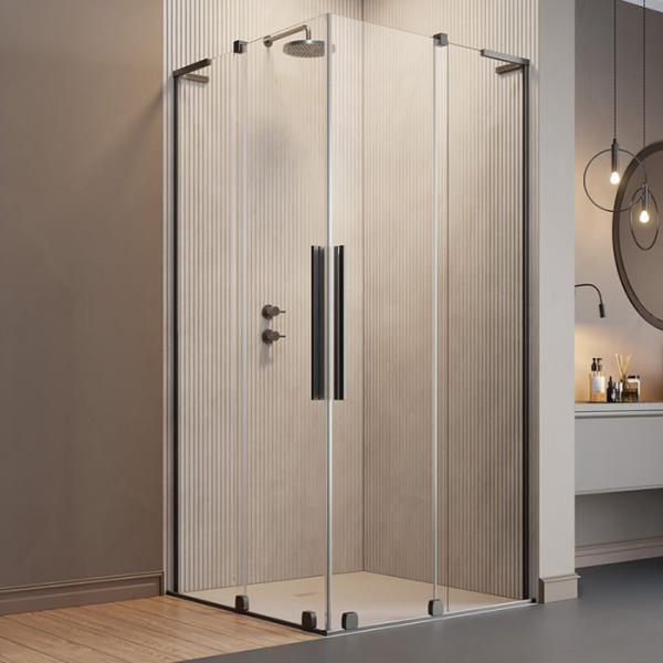 Str&oslash;mberg Faro 42 bruseniche m/skyded&oslash;re 96x96 - Klar glas/gunmetal