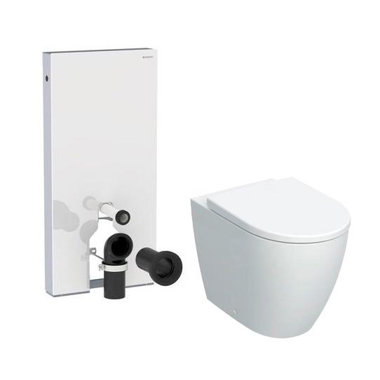 Geberit iCon BTW mat hvid gulvtoilet m/hvid Monolith cisterne