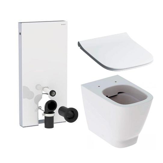 Geberit Smyle BTW gulvtoilet m/hvid Monolith cisterne